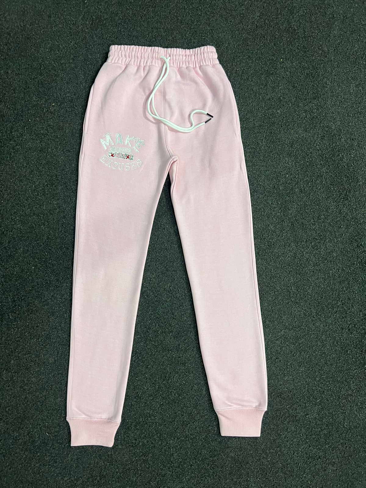 Make Money Not Excuses Jogger Suite Set - Pink